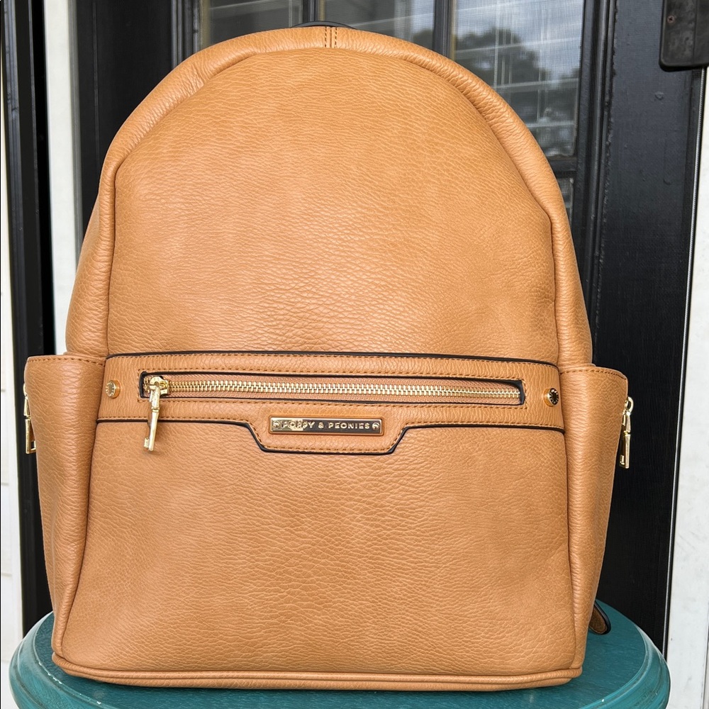 Poppy & Peonies Brooklyn Backpack in Camel